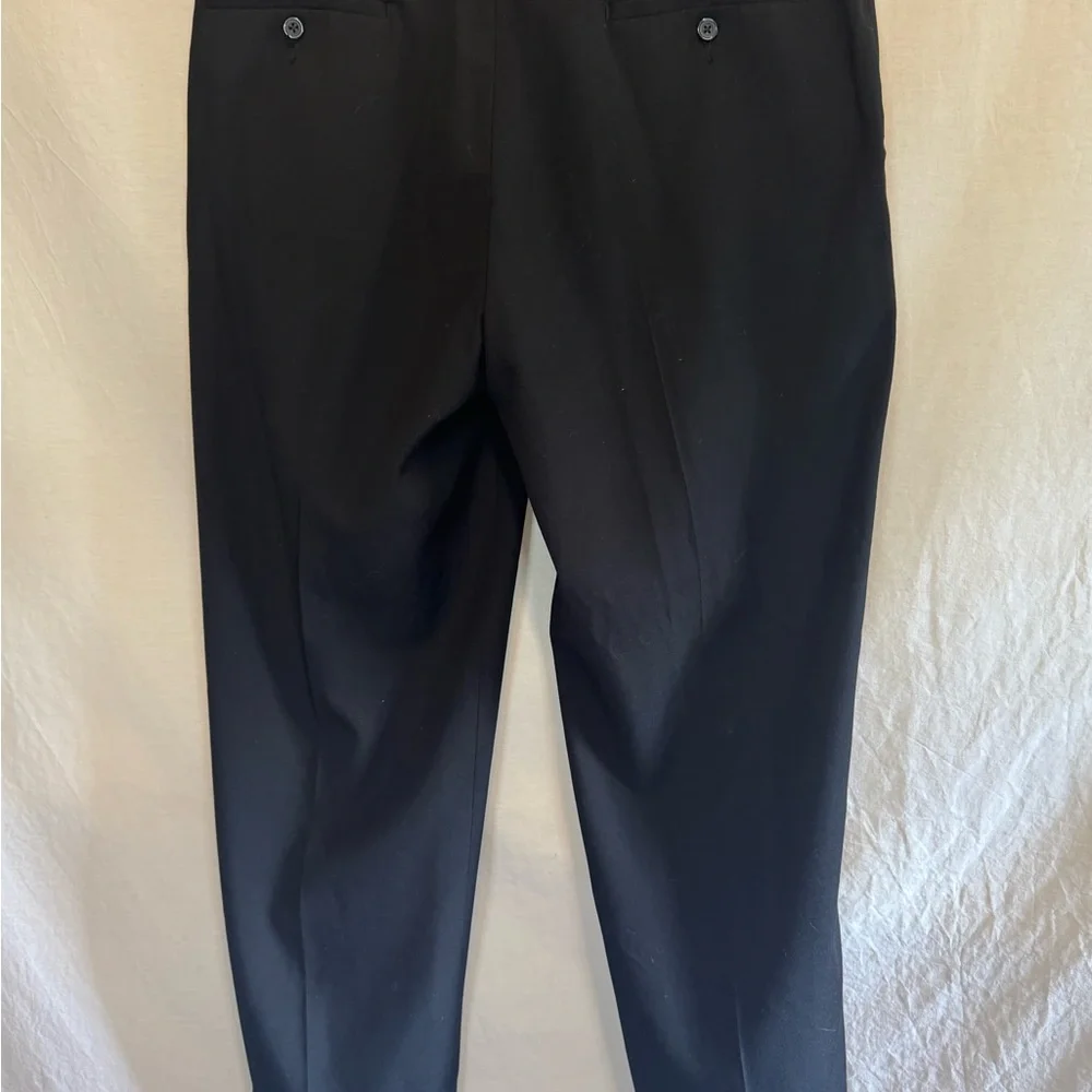 B-84 Men’s George Black Flat Front Dress‎ Pants Size 36x30